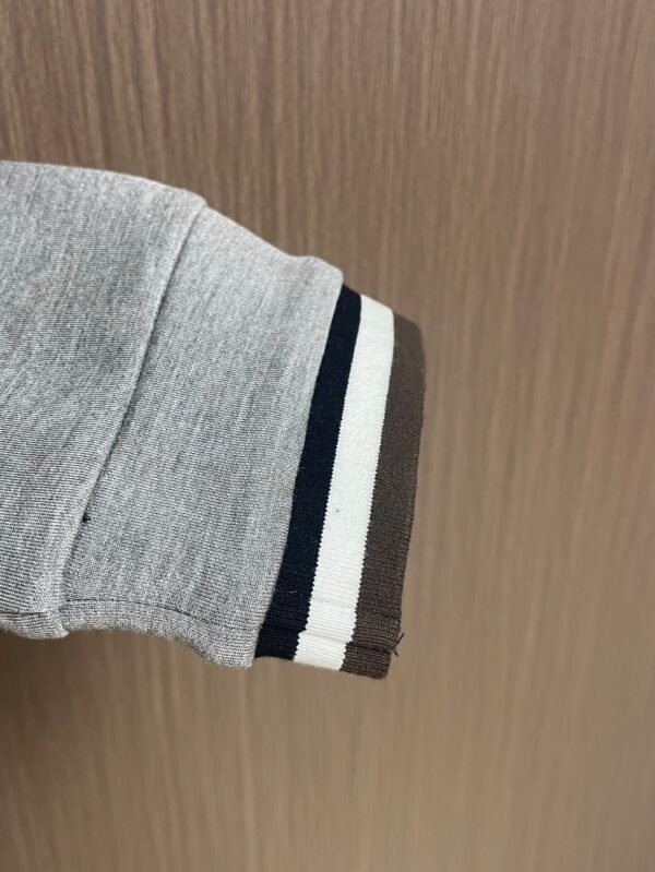 HRMS Ribbed Crew Neck Jumper with Contrast Trim - Grey