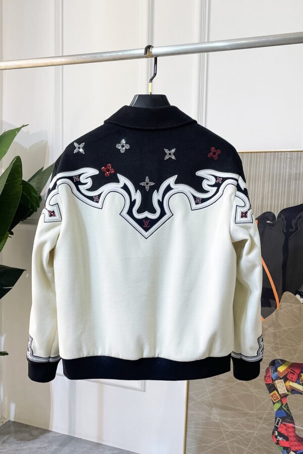 LVE Zip-Up Jacket With Contrast Panel - Black & Ivory