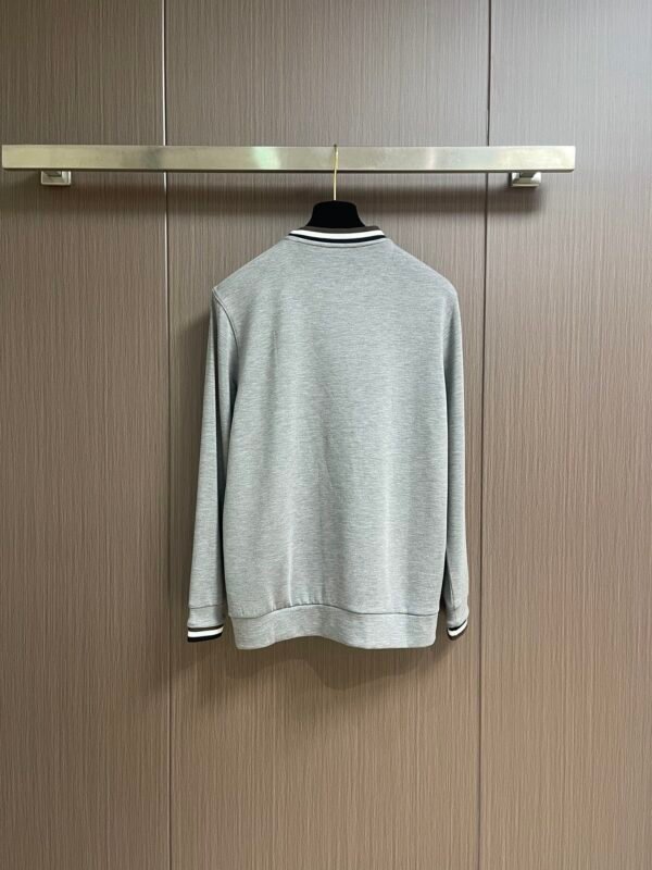 HRMS Ribbed Crew Neck Jumper with Contrast Trim - Grey