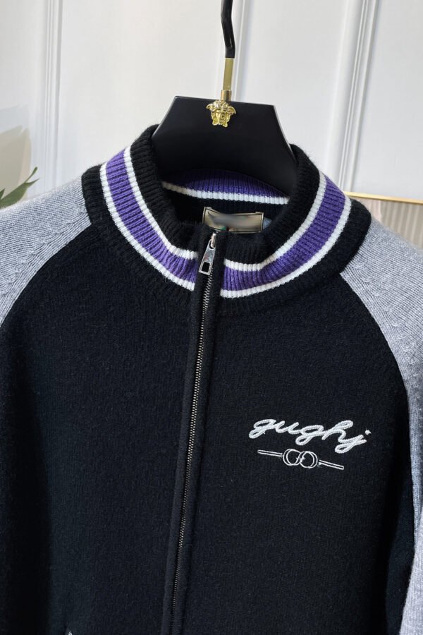 GCCI Zip-UP Knit Jacket with Embroidered Logo