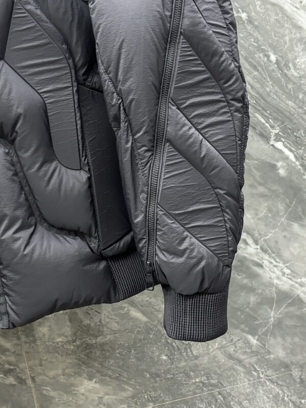 LVE Quilted Puffer Jacket with Structured Panel Design - Black