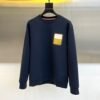 HRMS Crew Neck Jumper with Contrast Patch Detail - Navy Blue