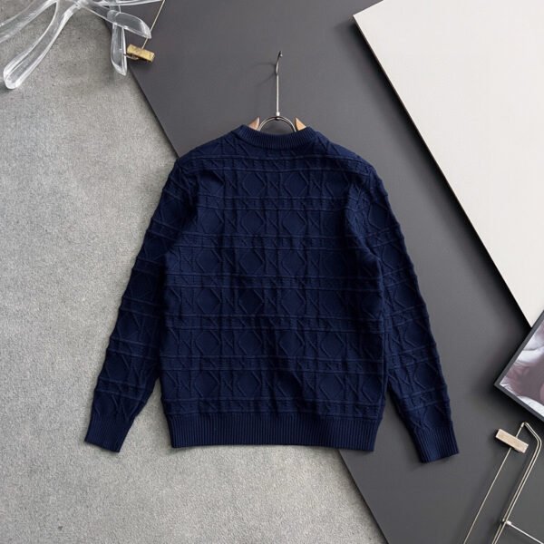 CD Textured Jacquard Crew Neck Jumper - Navy