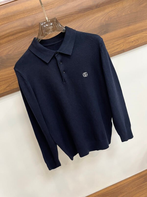 GCCI Logo Embroidered Polo Collar Jumper