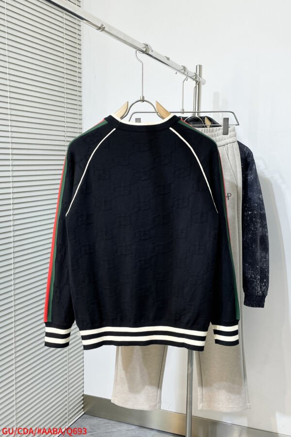 GCCI Monogram Crew Neck Jumper with Stripe Detail