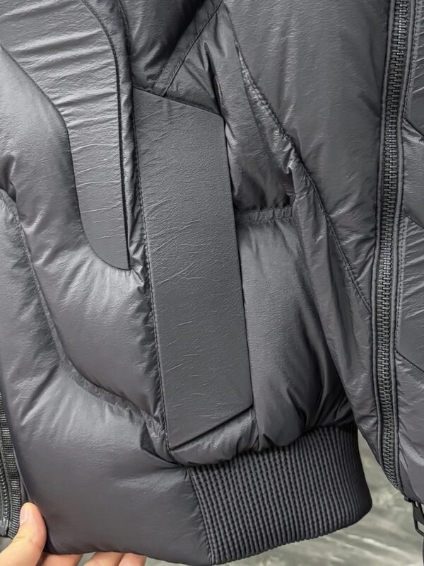 LVE Quilted Puffer Jacket with Structured Panel Design - Black