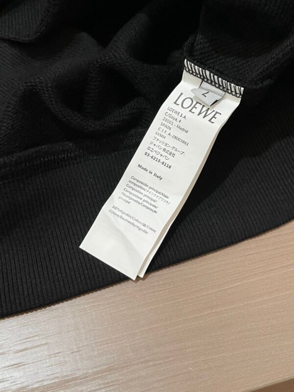 LWE Hooded Jumper with Embroidered Motif - Black