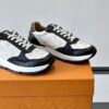 LVE Classic Trainers - White Monogram Canvas & Black Leather Trim