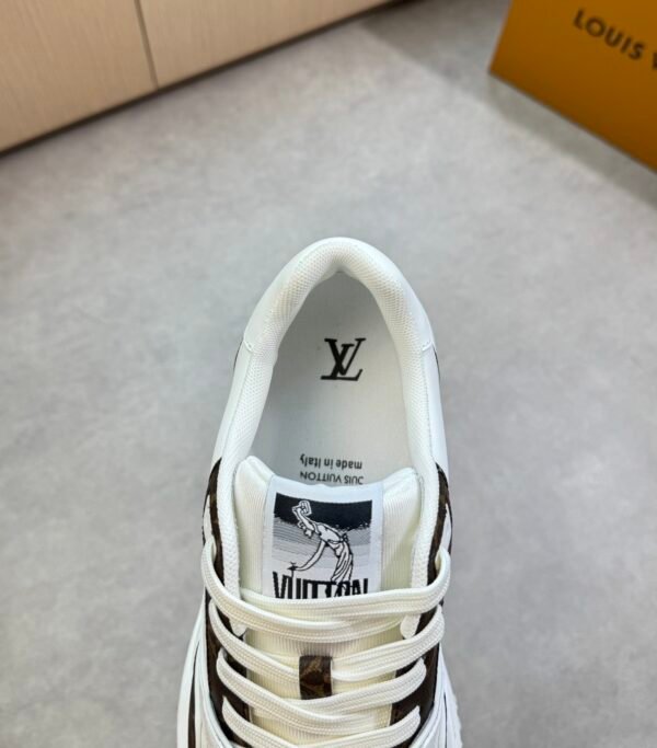 LVE White Brown Casual Low-Top Sneaker Trainer