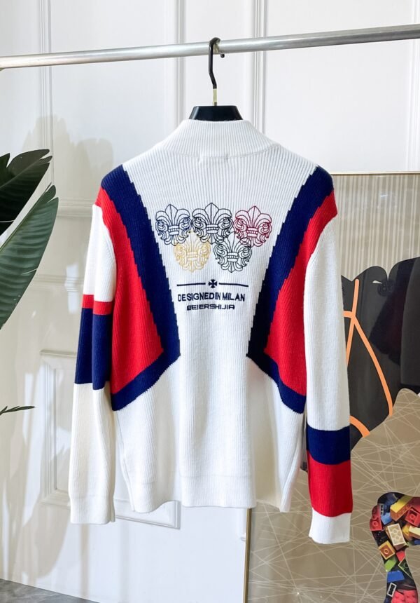 7 BLNCG Paris Sports Icon Zip-Up Knit Jacket - Black/White/Red