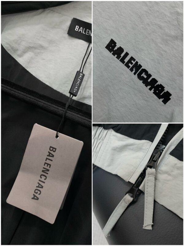 7 BLNCG Zip-Up Windbreaker Jacket - White Black