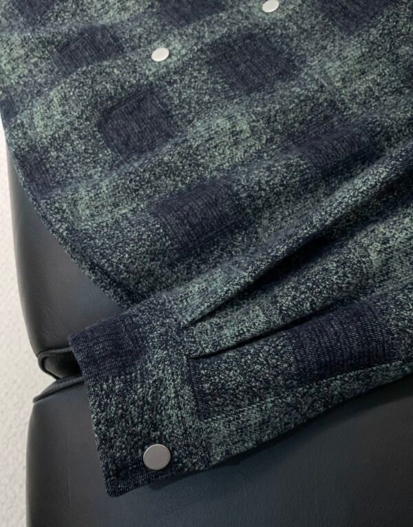 BLNCG Checkered Pattern Flannel Shirt Jacket - Blue Plaid