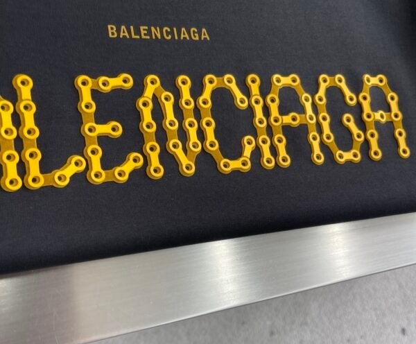 BLNCG Yellow Logo Print Long Sleeve Tee Jumper - Black