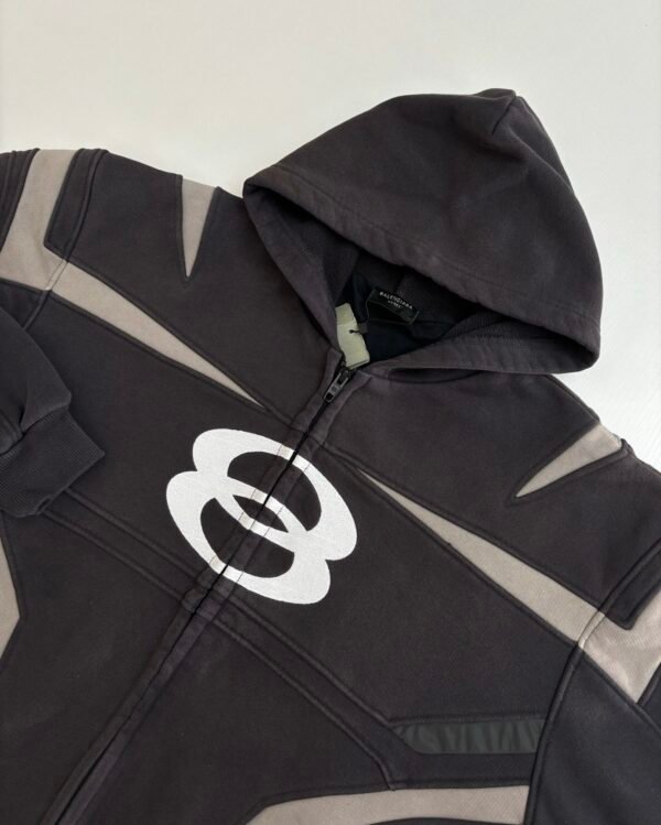 BLNCG Zip-Up Biker Hoodie - Grey