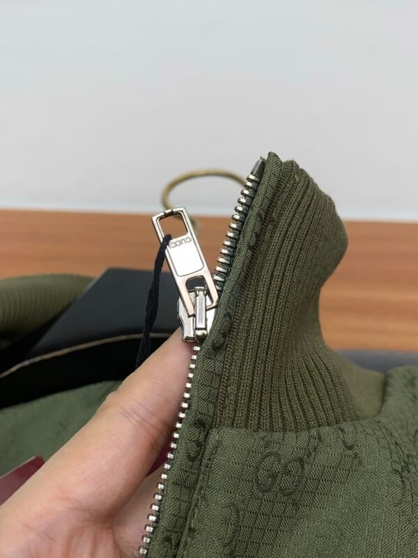 GCCI Monogram Zip Jacket - Olive Green