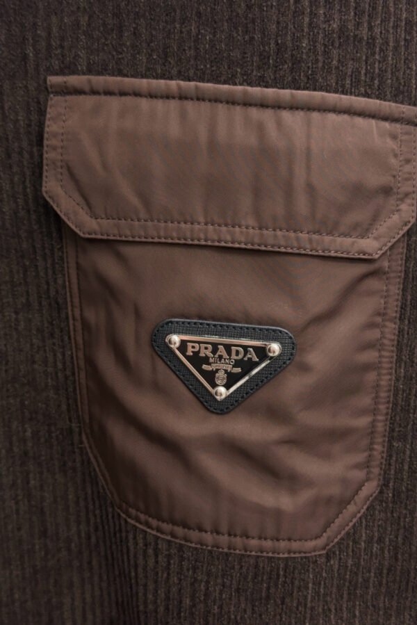 PRDA Button-Neck Jumper with Chest Pocket - Brown