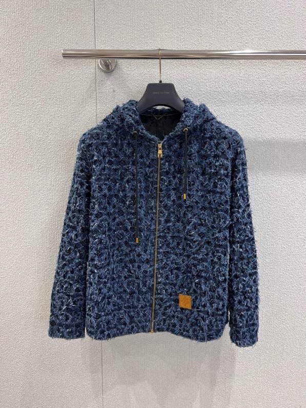 LVE Textured Hooded Zip Jacket – Navy