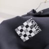 LWE Hooded Jumper with Embroidered  Checkerboard Graphic - Black
