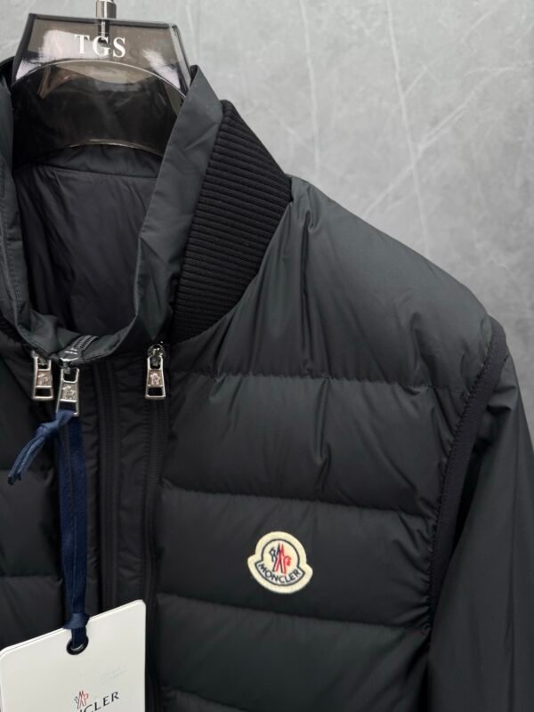 72d7d426 MNCLR Ribbed-Collar Quilted Black Jacket