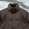LVE Quilted Puffer Jacket with Structured Panel Design - Brown