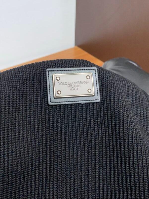 DG Ribbed Knit Zip Gilet - Black