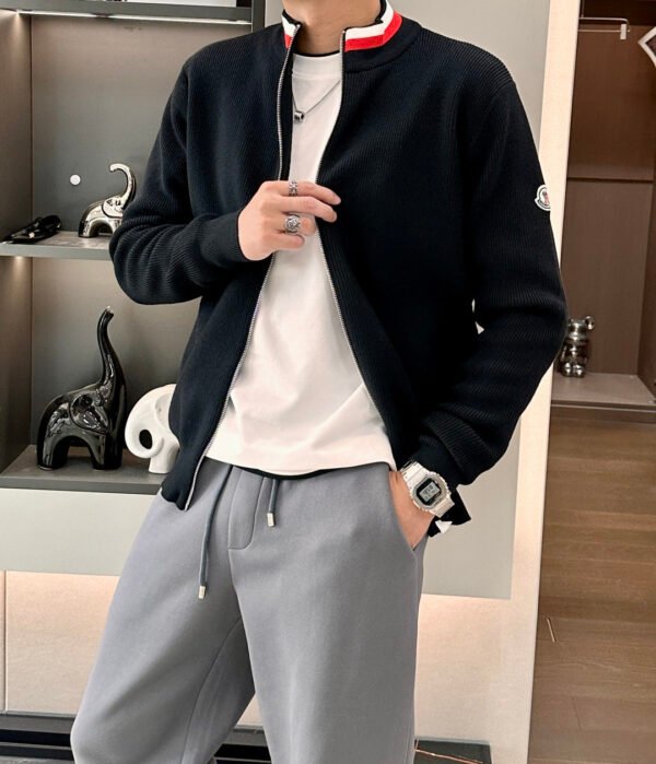 MNCLR Zip-Up Knit Jacket - Black