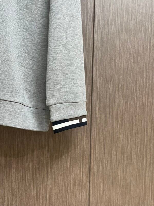 HRMS Ribbed Crew Neck Jumper with Contrast Trim - Grey