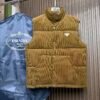 PRDA Quilted Gilet with Logo Patch - Brown