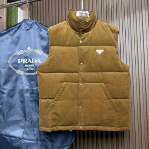 PRDA Quilted Gilet with Logo Patch - Brown