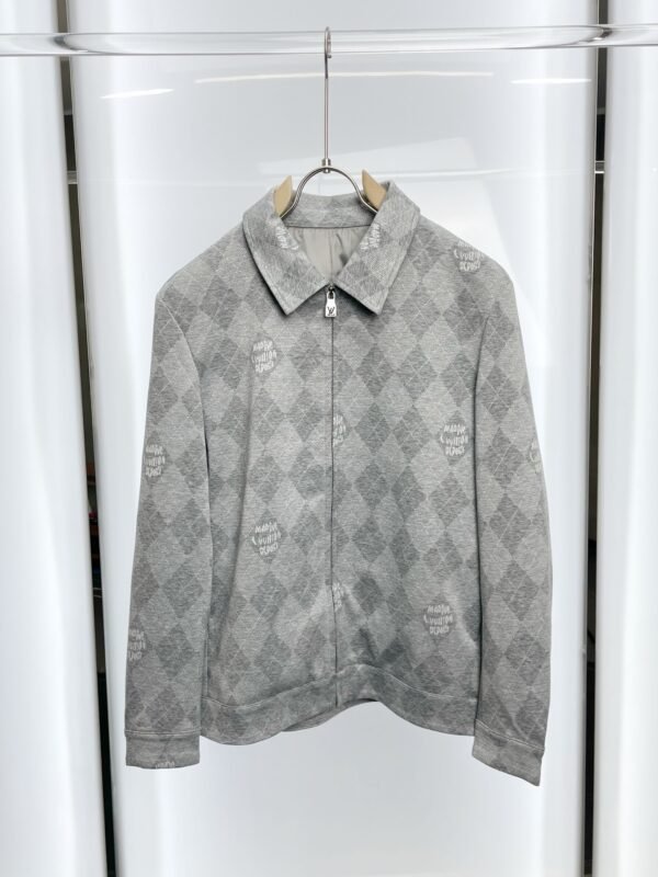LVE Argyle Zip-Front Jacket