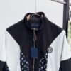 LVE Color-Block Monogram Panel Zip Jacket