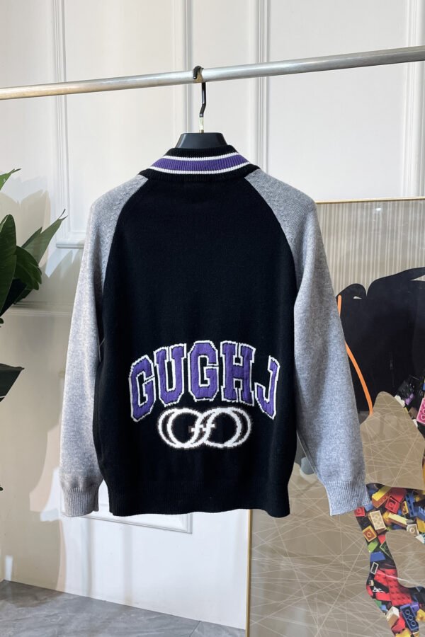 GCCI Zip-UP Knit Jacket with Embroidered Logo