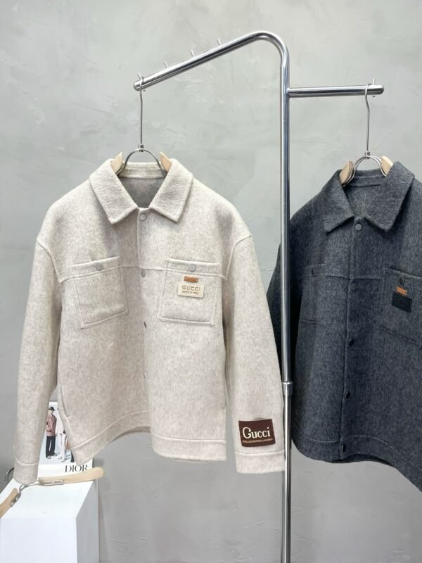 GCCI Textured Collared Button-Up Jacket