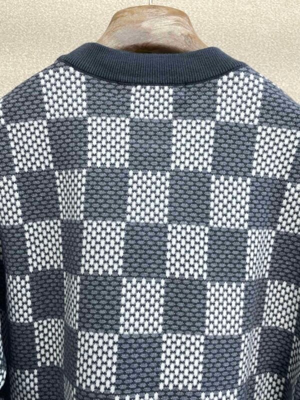 LVE Check Pattern Knit Jumper - Blue Grey