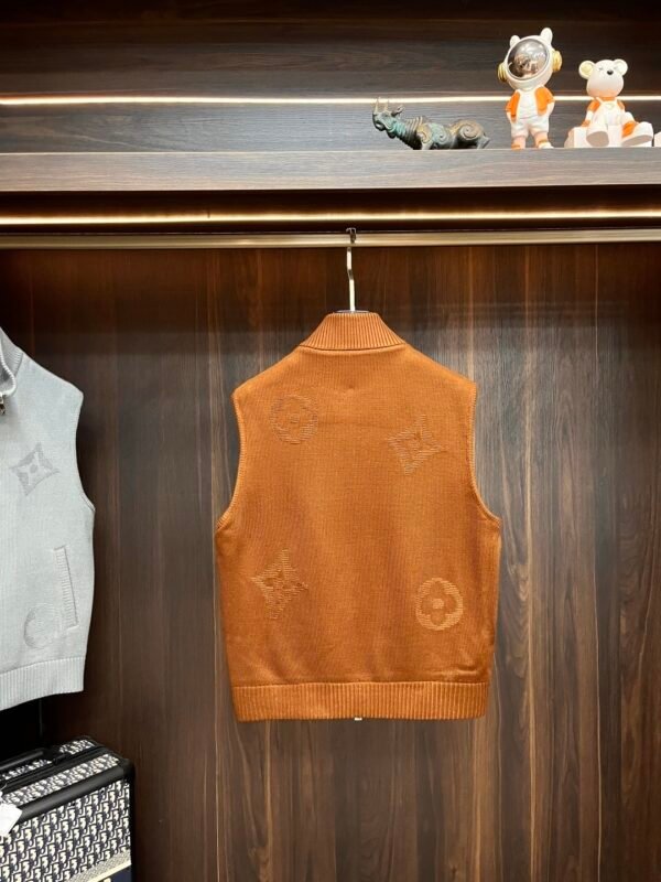 LVE Brown Monogram Knit Gilet