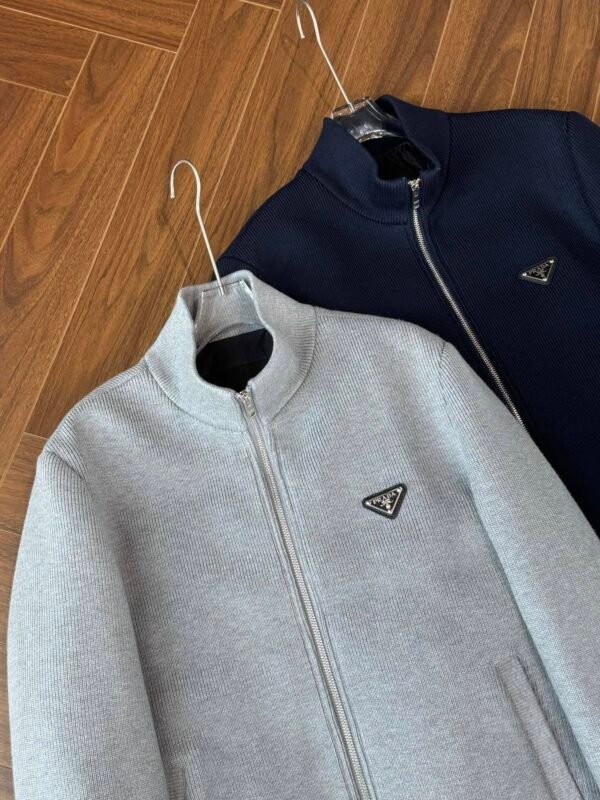 PRDA Knitted Zip-Up Jacket with Logo Detail