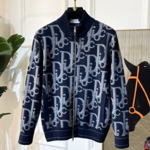 7e75c334 CD All-Over Monogram Zip Jacket - Navy & Grey