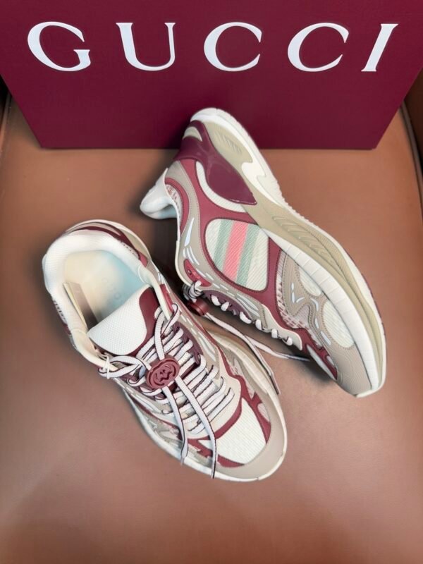 GCCI Chunky Trainers with Layered Panel Design -  Burgundy
