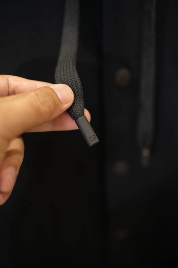 DG Hooded Button Jacket - Black