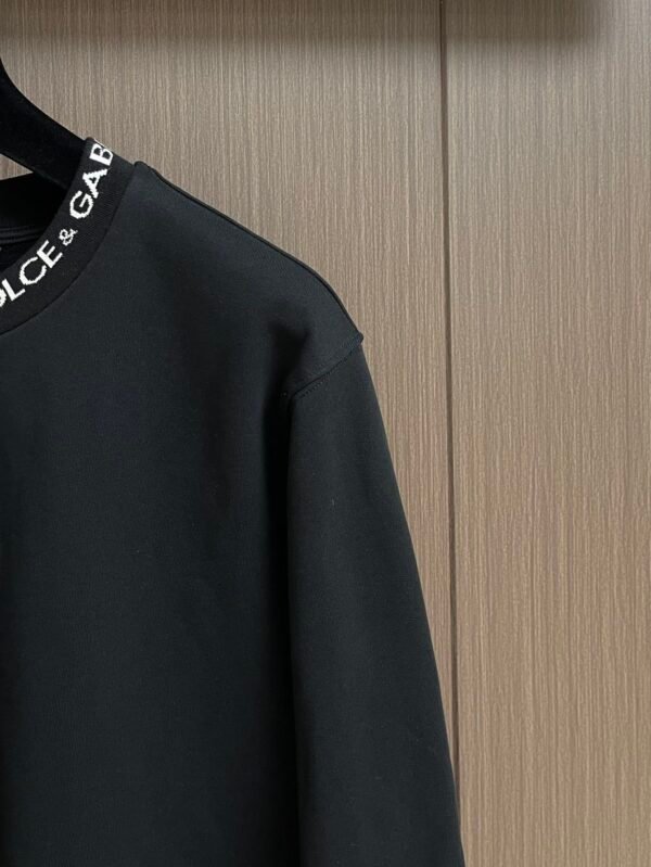 DG Logo Rib Collar Crew Neck Jumper - Black