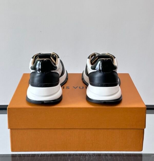 LVE Classic Trainers - White Monogram Canvas & Black Leather Trim