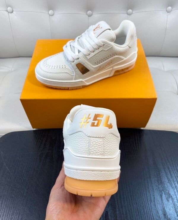 LVE Trainer Sneaker - White Orange Rubber Gum Sole