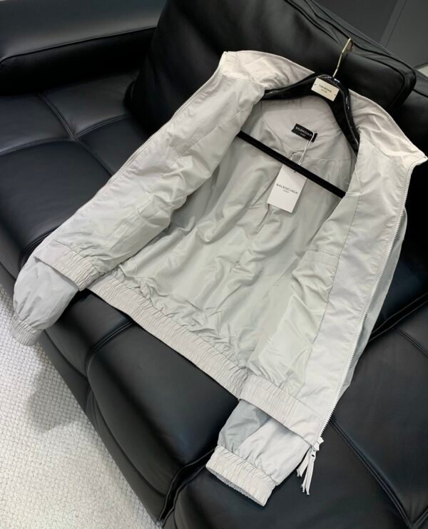 BLNCG Zip-Up Windbreaker Jacket - White Grey