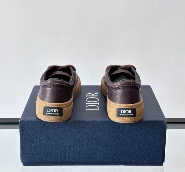 DXR CD Low-Top Oblique Leather Trainers – Brown Gum