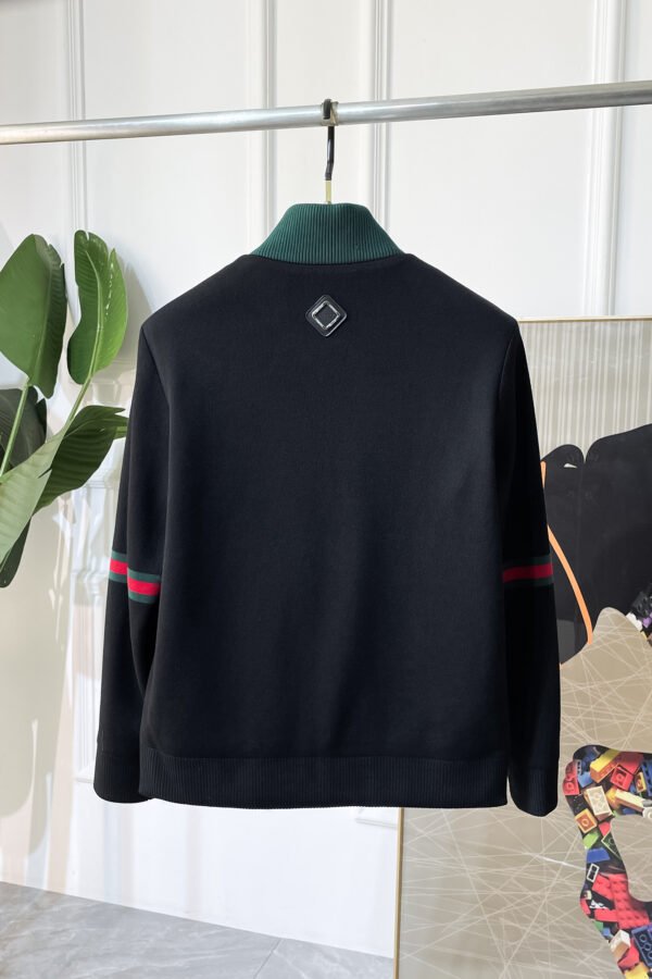 GCCI Contrast Stripe Zip Jacket - Black