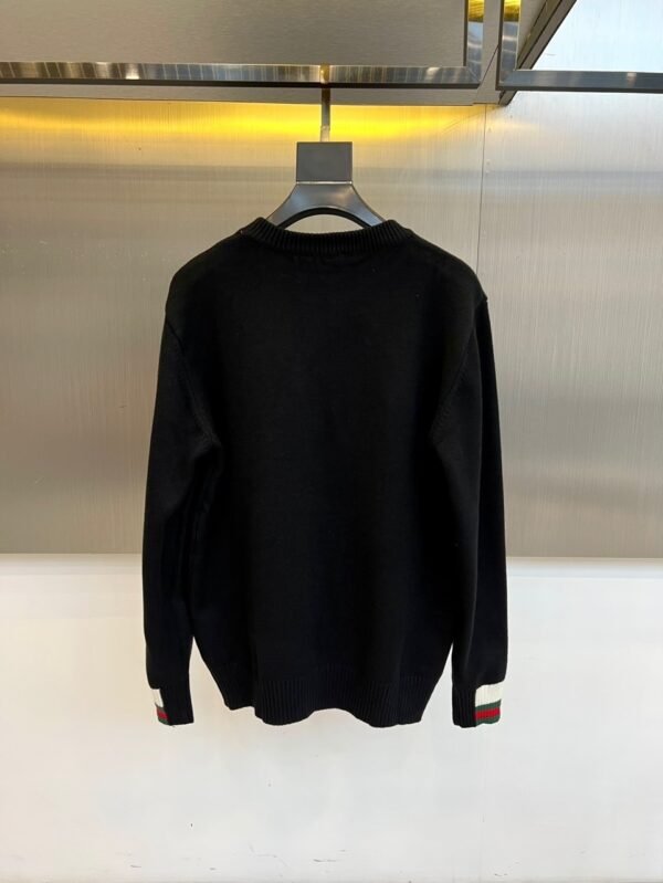 GCCI Embroidered Logo Crew Neck Jumper - Black