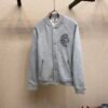 HRMS Embroidered Crest Varsity Jacket - Grey