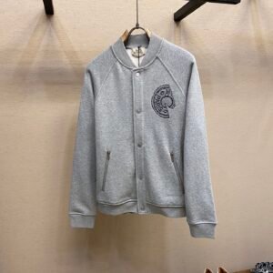 82f8bc55 HRMS Embroidered Crest Varsity Jacket - Grey