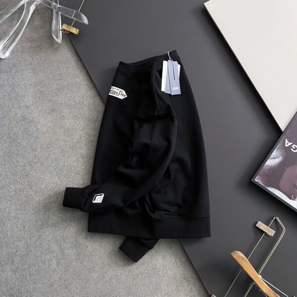 CD Crew Neck Jumper with Embroidered Patch - Black