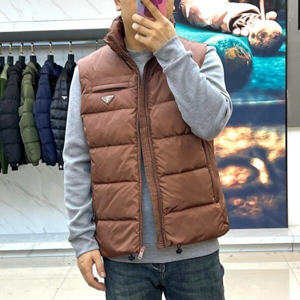 84017d56 PRDA Quilted Zip Gilet - Brown